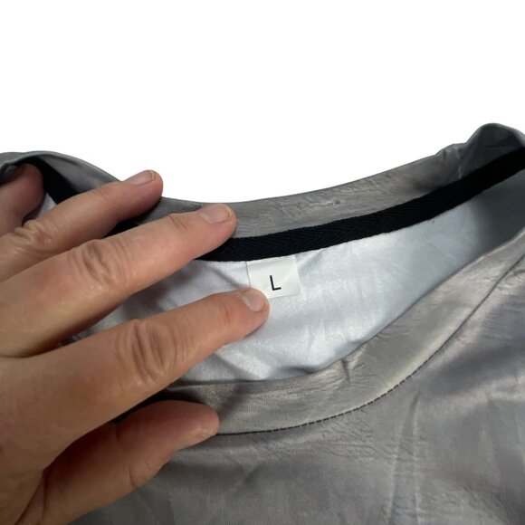 White Dog Graphic T-Shirt Large Gray Short Sleeve Casual Tee Unisex Streetwear - Picture 3 of 6